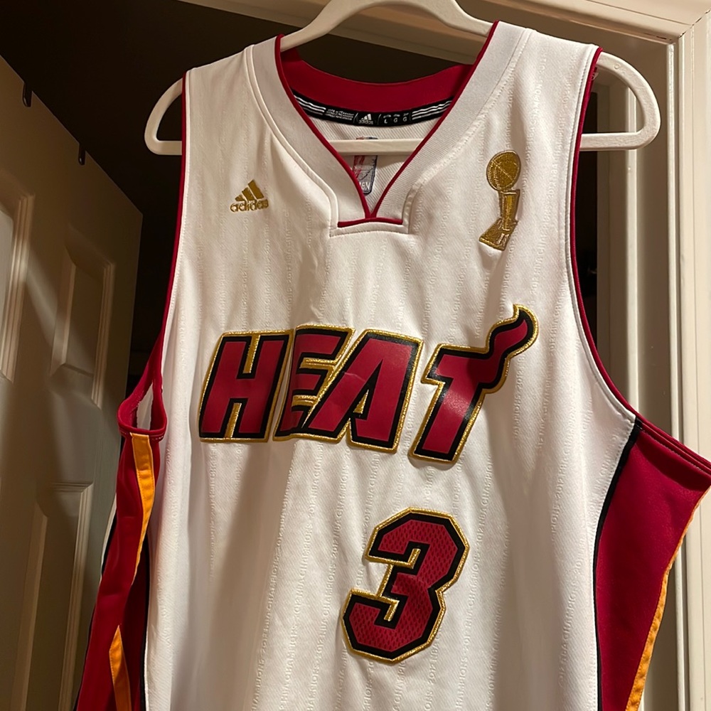 Rare Adidas NBA Miami Heat Dwayne Wade 2012 Champions Authentics Jersey L